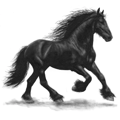 photorealistic pencil drawing horse