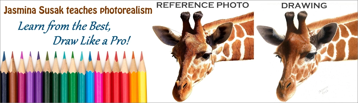 Header Image colored pencil drawing tutorials of animal giraffe on Patreon